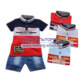  Комплект детский для мальчика 1-5 лет с джинсовыми шортами М180504 